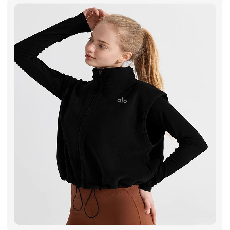 ALO秋冬户外立领运动保暖马甲女
