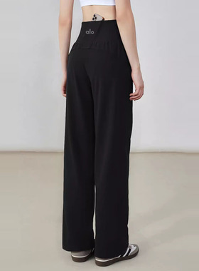 ALOUSAYOGA秋冬高腰直筒裤加绒保暖户外健身休闲运动宽松舞蹈裤女