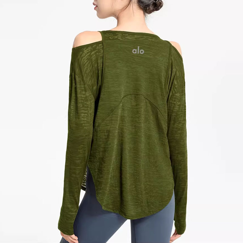 ALO轻薄宽松大码运动瑜伽服长袖