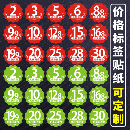 水果数字价格标签贴纸