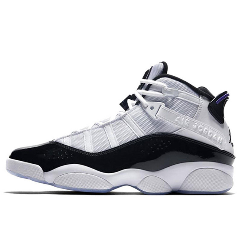 耐克男鞋air jordan 6 rings aj6 黑白运动训练跑步鞋322992-104