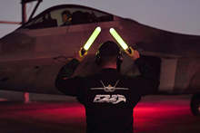 USAF猛禽F-22战机表演队同款印花特训体能短袖圆领纯棉T恤