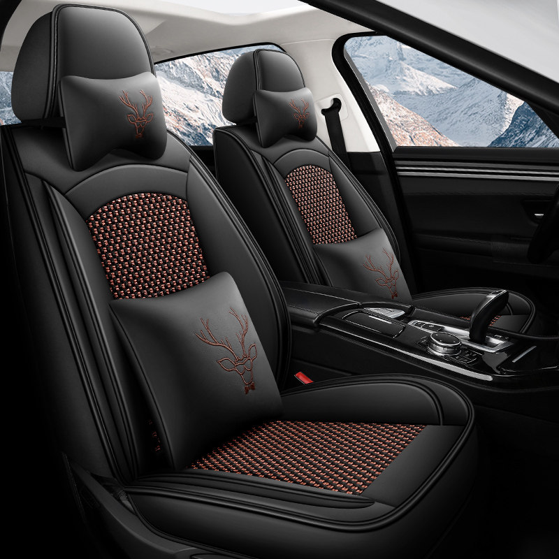 26汽车坐垫全包棉麻冰丝座套小车皮布艺座椅棉麻冬季座垫四季通用