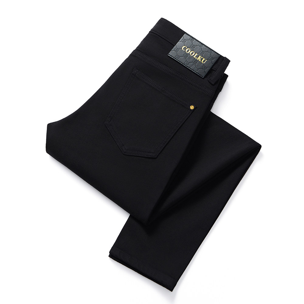 2026春夏新款弹力牛仔裤男薄款修身小直筒黑色百搭男士休闲男裤