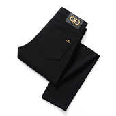 黑金牛仔裤 男修身 小脚裤 高端弹力秋冬新款 商务高腰休闲长裤 子潮流