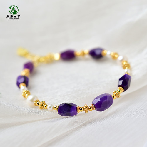 东海世家珍珠舒俱来刻面随形手链