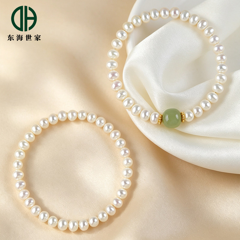 东海世家淡水珍珠手链女图片