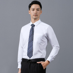 秋季男士衬衫工作服女士长袖白衬衣抗皱透气吸汗男寸衫刺绣LOGO