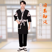 日本料理店板前工衣寿司店日式 厨师服日料店男服务员工作服春季