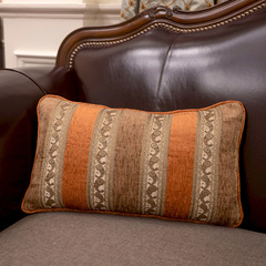 圣奇尼美式沙发抱枕复古高级感轻奢高端腰枕靠枕套橘色雪尼尔条纹