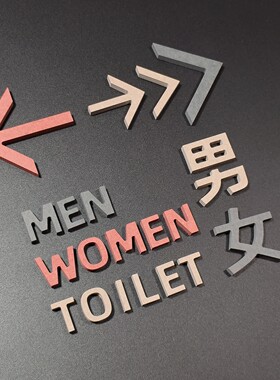 清水泥混凝土TOILET男女MEN标识WOMEN工业风指引洗手间无障碍厕所