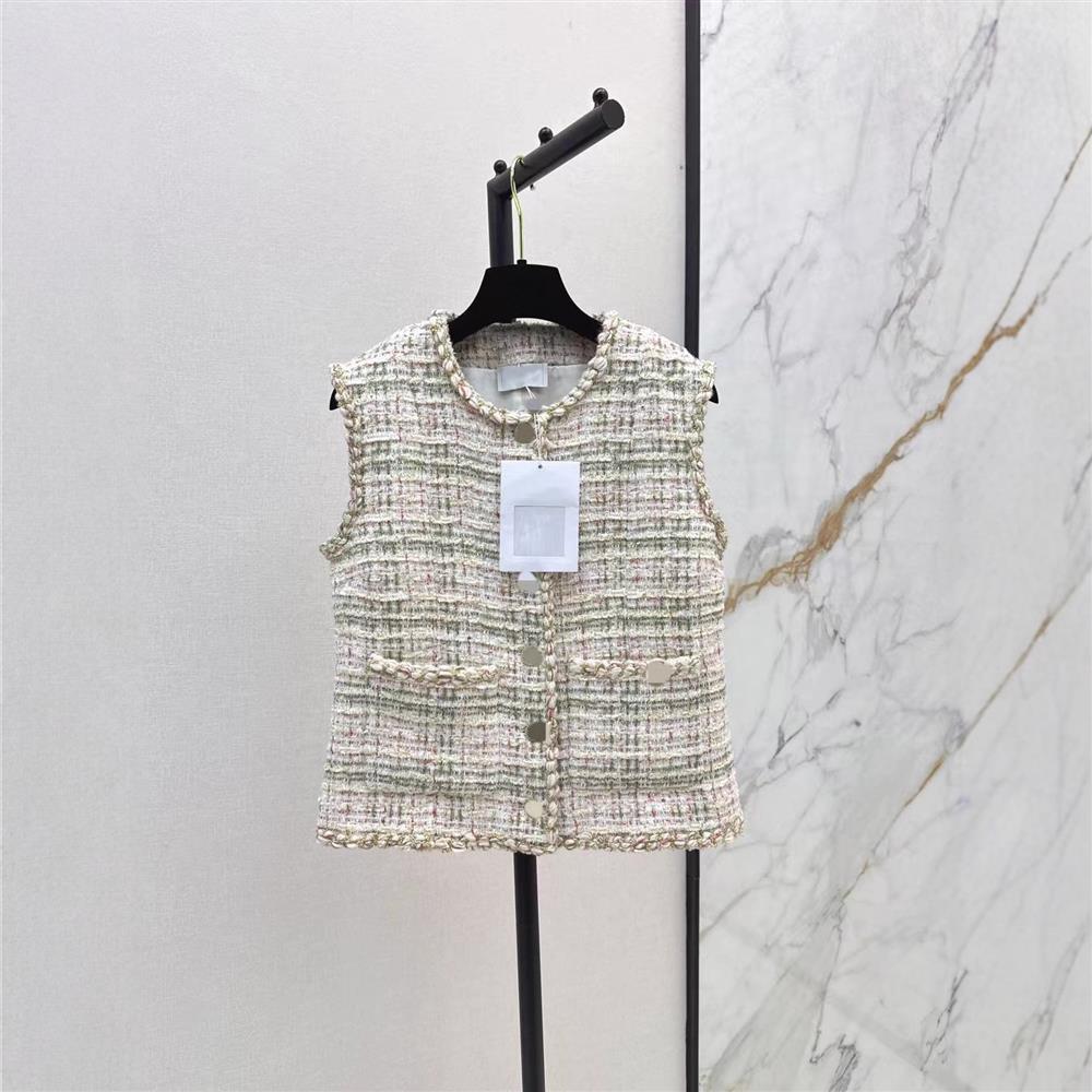 深圳南油25早秋名媛小香风编织软花呢织带镶边圆领单排扣现货可发