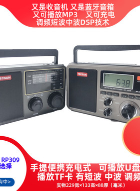 Tecsun/德生RP-307 309充电收音机蓝牙音箱数码播放器U盘TF卡MP3