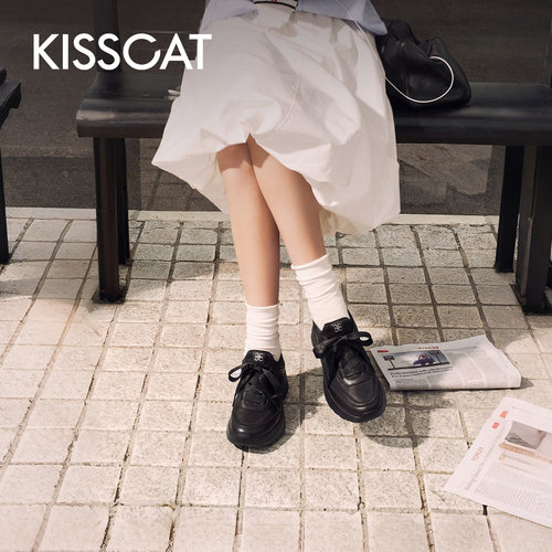 KISSCAT接吻猫[反转甜心]厚底老爹鞋长腿鞋26秋新品轻量休闲鞋
