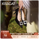 KISSCAT接吻猫 女 通勤气质尖头真皮浅口单鞋 银锭高跟鞋 26春新款