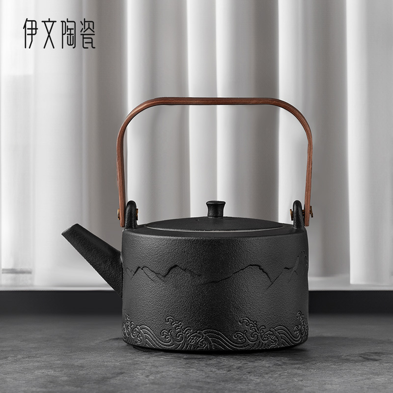 伊文陶瓷 功夫茶具茶壶山海行泡茶壶大容量简约过滤提梁壶茶水壶