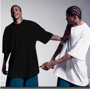 空白嘻哈T恤 短袖 外贸出口美国LUXTA男式 全棉纯色运动加肥加大码