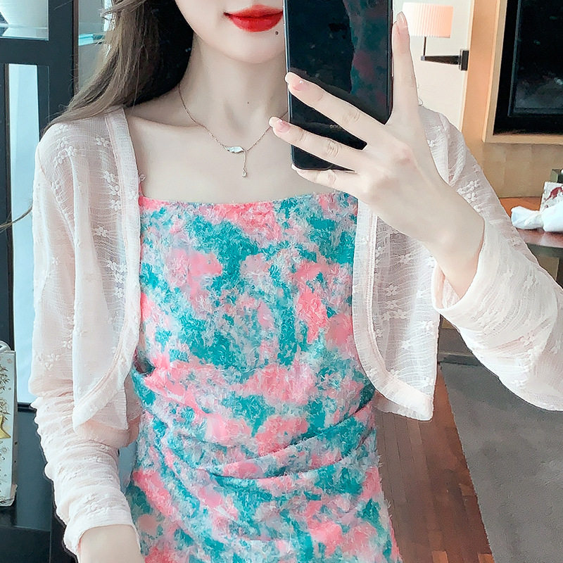 短款雪纺开衫薄款小外套防晒衣女图片