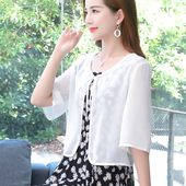 薄款 披肩配裙子新款 防晒衣短款 夏季 外披小外套 女外搭坎肩雪纺开衫