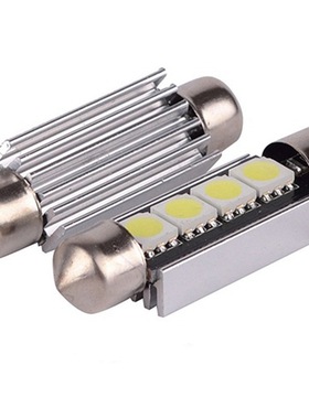 汽车LED阅读灯 5050 4SMD 解码双尖灯牌照灯小灯36MM31MM39MM41MM