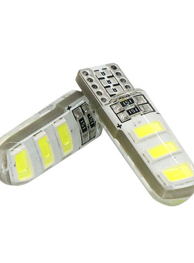 厂家直销 汽车LED灯 W5W T10 5630 6SMD硅胶灯LED示宽牌照灯