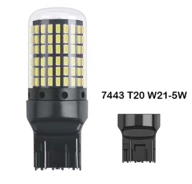 汽车LED刹车灯T20双丝单丝 144灯3014解码防频闪超亮转向灯倒车灯