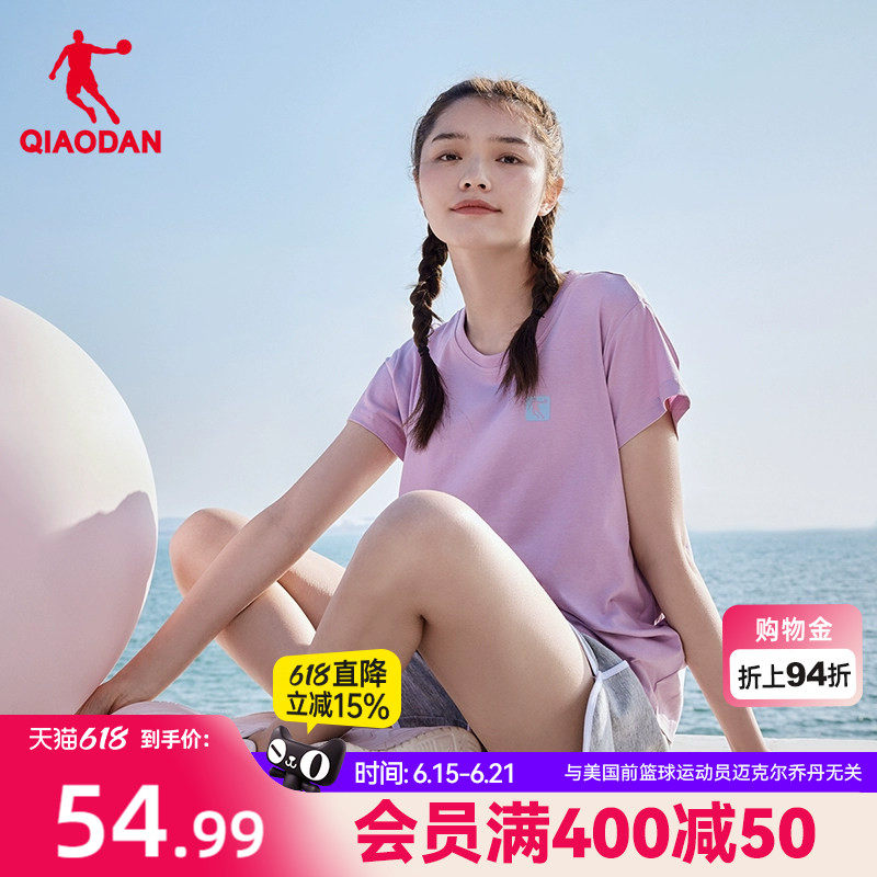 中国乔丹短袖T恤女2026夏季新款休闲上衣圆领针织女士运动百搭短t