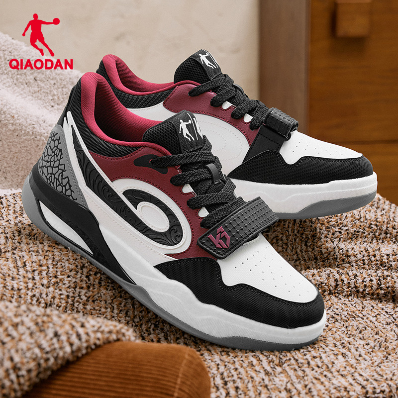 乔丹传奇黑色皮面板鞋2025冬季新款复古休闲中高帮运动鞋厚底增高