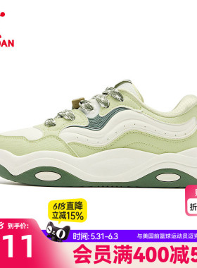 奶芙鞋|乔丹厚底增高板鞋运动鞋女夏季透气商同款绿色潮流休闲鞋
