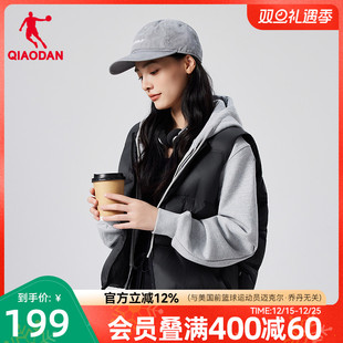 乔丹羽绒马夹女士2025冬季 防泼水抗静电内搭马甲保暖轻薄外套 新款