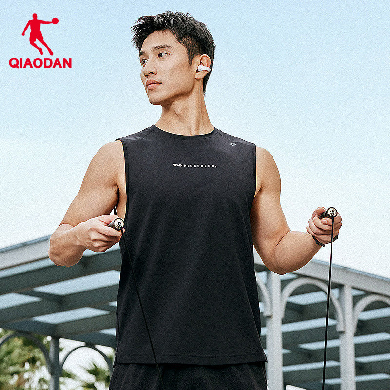 乔丹运动休闲针织透气背心男生2025夏季新款商场同款健身潮流速干