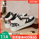 保暖运动板鞋 乔丹黑白涂鸦高帮加绒棉鞋 皮面防滑男鞋 运动鞋 男款