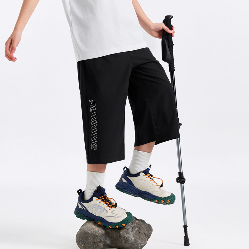 乔丹童装男童短裤薄款七分裤2026夏季儿童运动速干防蚊裤透气裤子