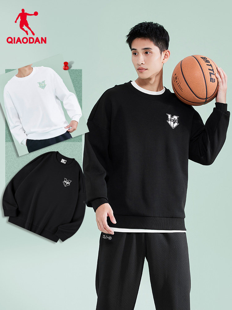 CHINA JORDAN SPORTS RED SWEATSHIRT MENS SPRING 2025 NEW MENS LOOSE CASUAL PRINT KJ BASKETBALL TOP