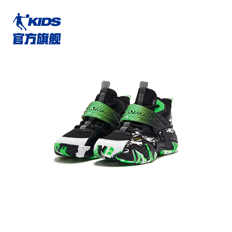 中国乔丹童鞋儿童篮球鞋2023冬季新款网面实战防滑男童鞋子运动鞋