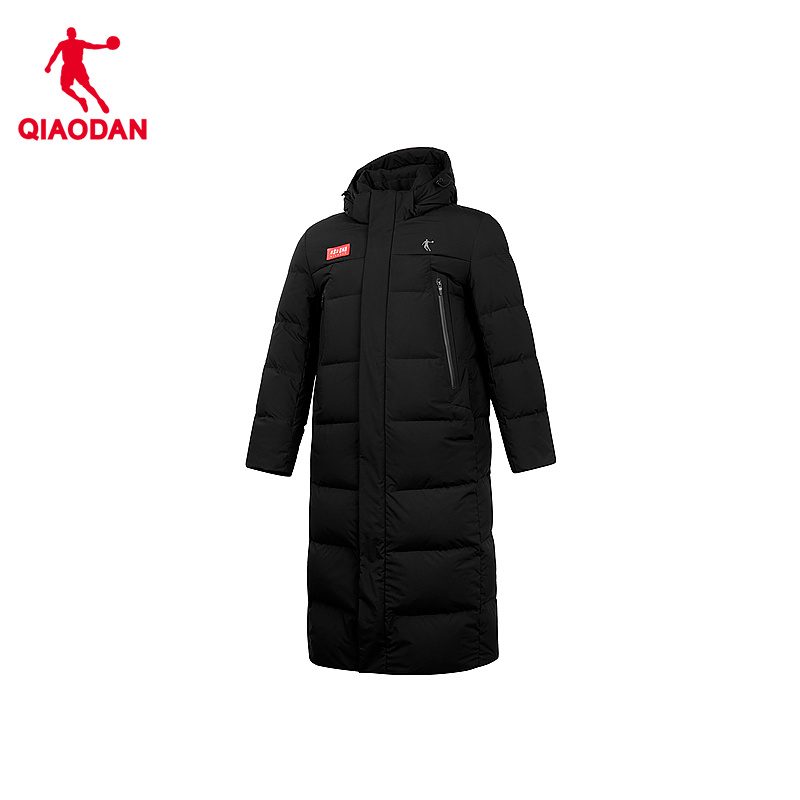 乔丹男长款羽绒服防风防泼水