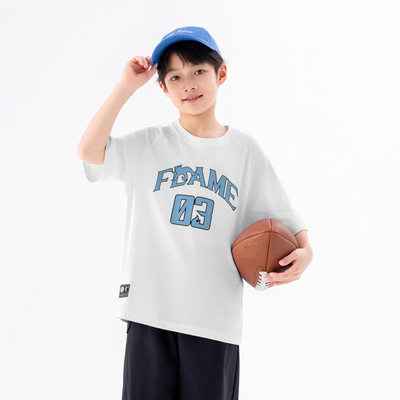 乔丹童装男童短袖T恤儿童凉感夏装2026新款大童运动上衣抑菌半袖