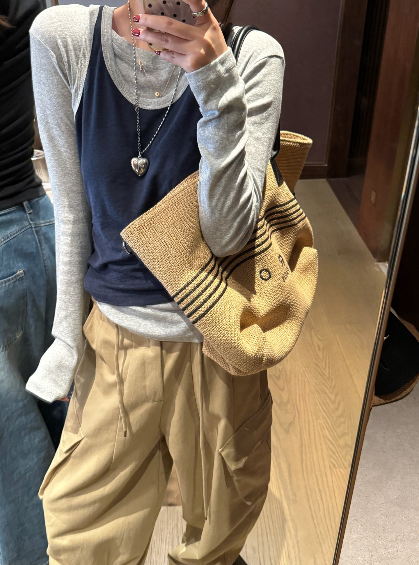 韩系叠穿撞色背心针织长袖T恤女春季2025新款修身内搭打底衫上衣