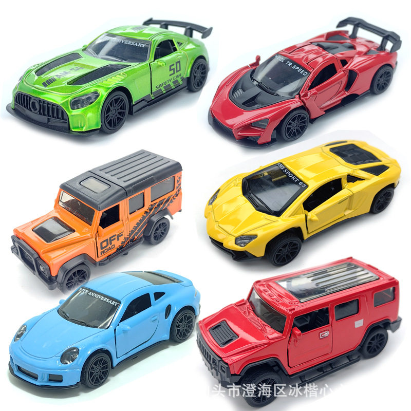 1:43合金车模型儿童玩具回力跑车汽车摆件礼品娃娃机扭蛋机