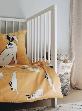 折 现货 mini rodini 儿童有机棉亲肤幼儿园枕套被套床品两件套