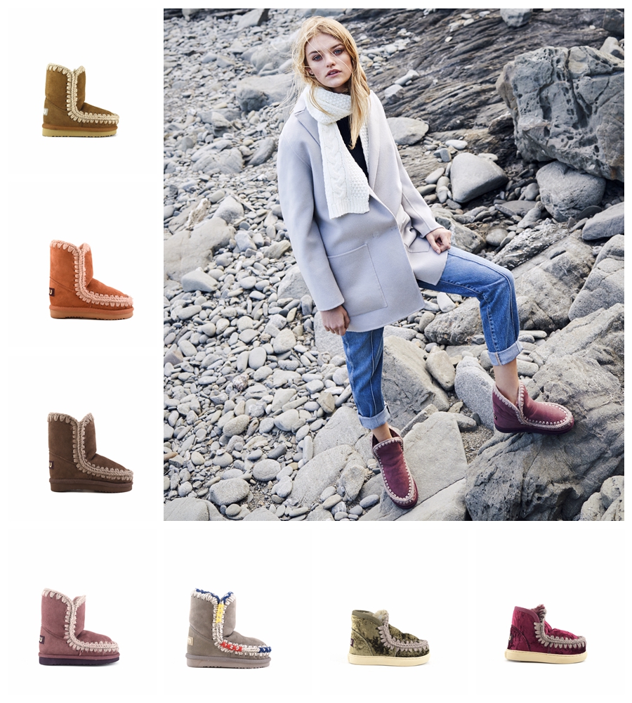 折 现货 MOU 儿童秋冬羊皮毛一体低帮雪地靴SNEKAER丝绒靴 可亲子