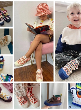 折 现货 BOBO CHOSES X NOVESTA 限量合作款儿童多款潮流帆布鞋子