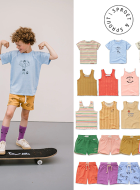 现货 西班牙 sproet sprout 24SS 儿童可爱T恤背心吊带短裤牛仔裤