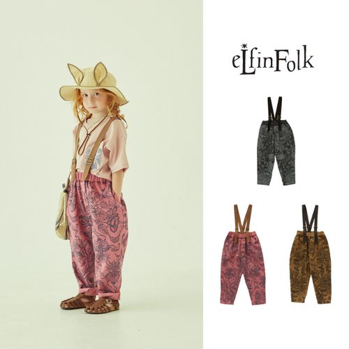 儿童可爱民族风背带裤长裤