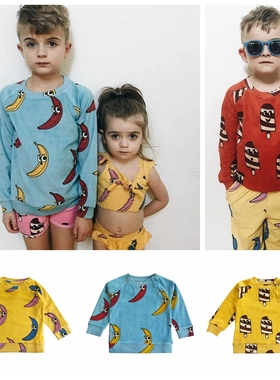 现货 HLT 21春夏新款  儿童舒适毛巾料卫衣套头衫