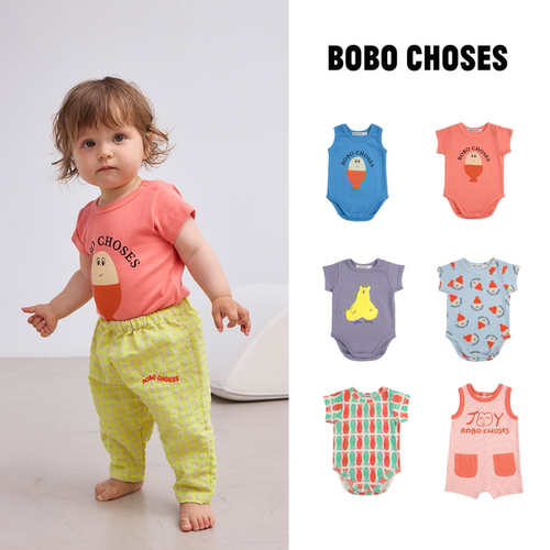 现货 西班牙 BOBO CHOSES 25ss 春夏宝宝舒适印花包屁背心连体