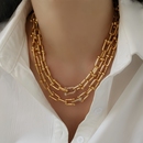 欧美夸张马蹄扣镶钻粗链条项链ins小众设计简约个性 百搭锁骨链女