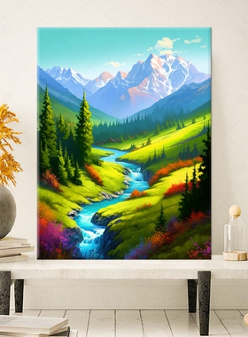 生命之源 数字油画diy自然风景高级感治愈手工涂鸦填色摆件装饰画