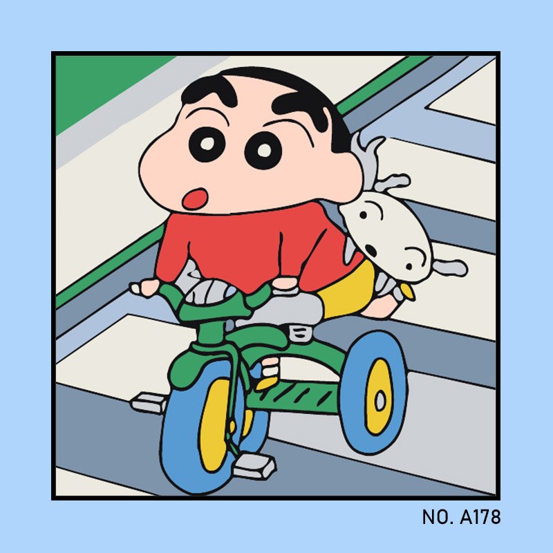 蜡笔小新 diy数字油画创意儿童简单卡通治愈系手工涂鸦填色装饰画图片