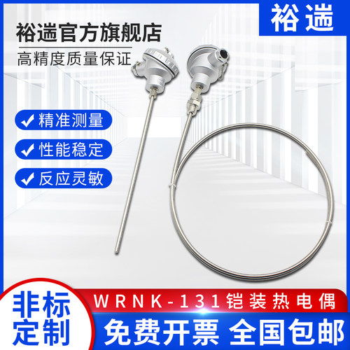 K型铠装电热偶WRNK-131温度传感器探头PT100热电阻装配式WZPK-331